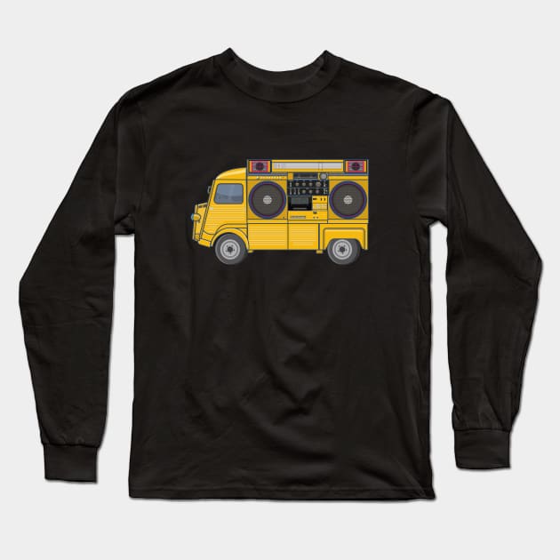 Citroen HY - Boombox Van- Huge Ghettoblaster on a Classic Van Long Sleeve T-Shirt by Boogosh